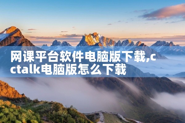 网课平台软件电脑版下载