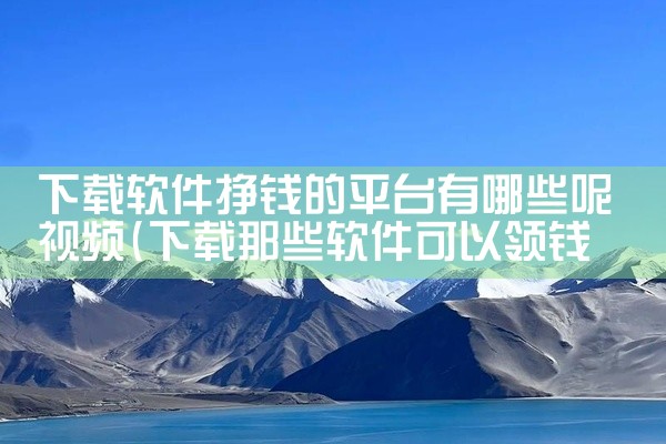 下载软件挣钱的平台有哪些呢视频