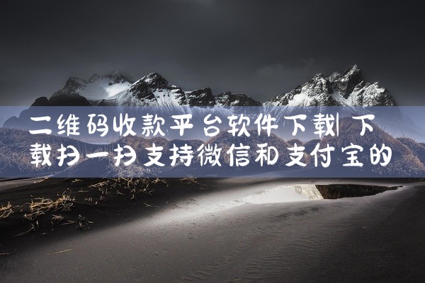 二维码收款平台软件下载