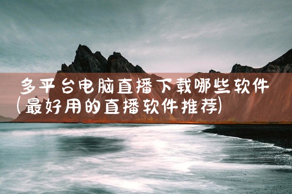 多平台电脑直播下载哪些软件